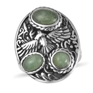 UNISEX STAINLESS STEEL ADVENTURINE EAGLE RING